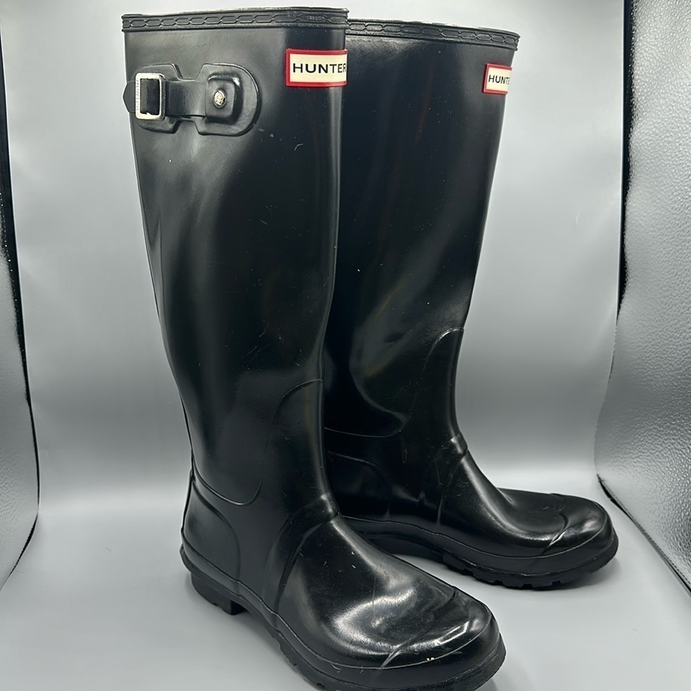 Women’s Hunter original tall gloss black rain boot